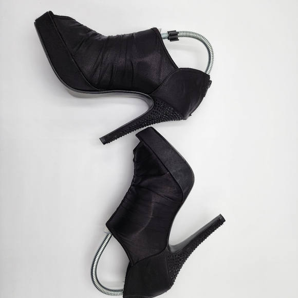 Vintage Bootie Peep-Toe, Black Rhinestone by Atmosphere, Rare, SZ US8/UK6/EU39 - Picture 13 of 17